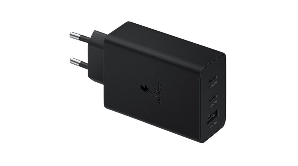 Chargeur mural USB 240V 65W Fiche Euro Type C (CEE 7/16) Prise USB A / Prise USB C