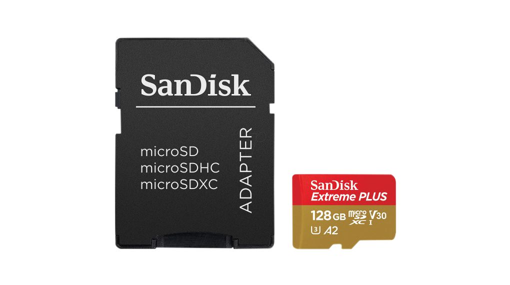 Industrielt minnekort, SD, 128GB, 190MB/s, 90MB/s, Svart/gull
