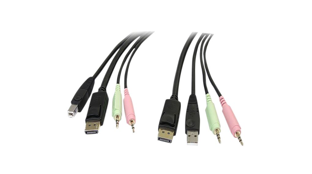 KVM-adapterkabel DisplayPort/USB/ljud, 1.8m