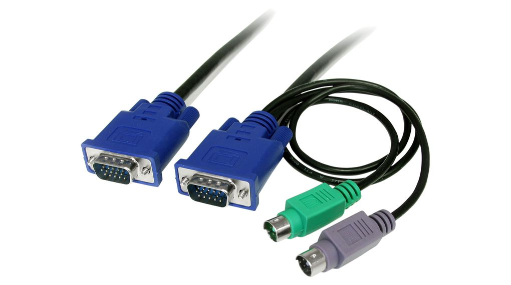 Ultra Thin KVM Adapter Cable VGA / PS/2, 1.8m