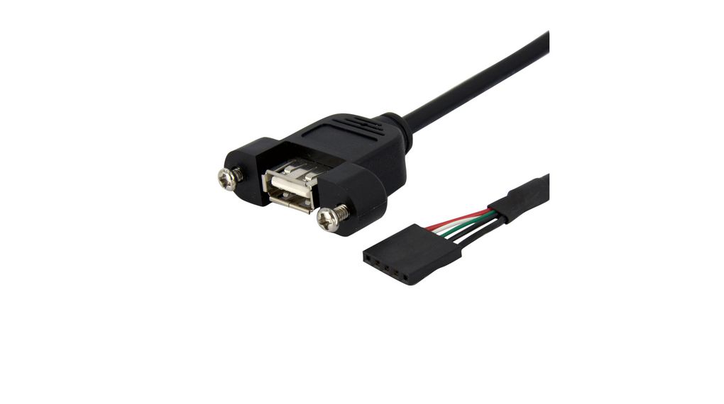 Panel Mount USB Cable, USB-A - IDC, 305mm