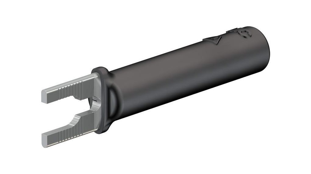 Testadapter Gaffelterminal - Uttag 4 mm 20A 1kVAC 1kVDC 37mm Svart