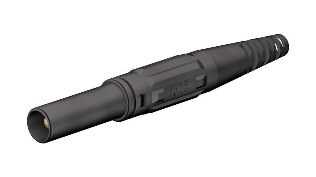 In-Line Safety Plug ø4mm Black 32A 1kV Nickel-Plated