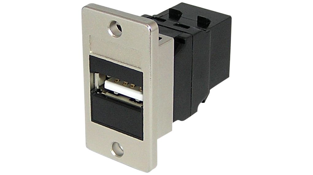 Panel Mount Coupler, USB 2.0 A Socket - USB 2.0 B Socket, Pack of 24 pieces