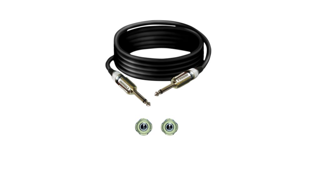 Audiokabel, Metall, Mono, Klinkenstecker 6.35 mm - Klinkenstecker, 6.35 mm, 6m