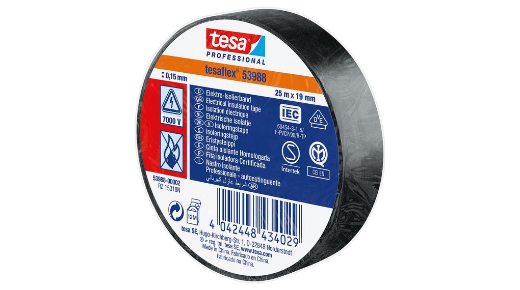 Soft PVC Insulation Tape 19mm x 25m Black