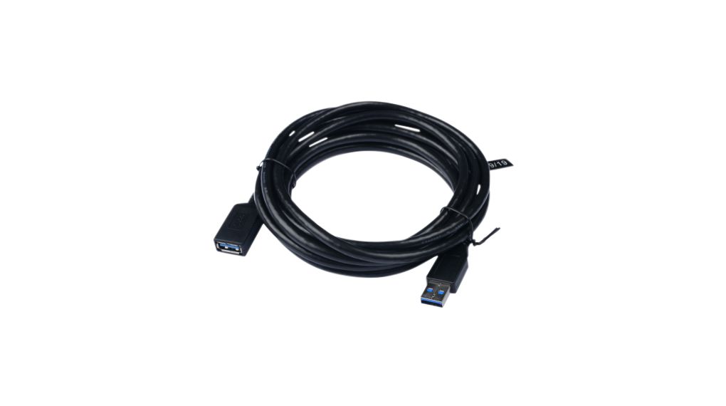 Kabel, USB A-Buchse - USB A-Stecker, 3m, USB 3.0, Schwarz