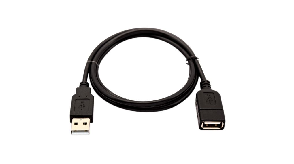 V7USB2EXT-01M-1E | V7 USB A-stiksokkel - USB A-stik 1m USB 2.0 Sort | Elfa Distrelec Danmark
