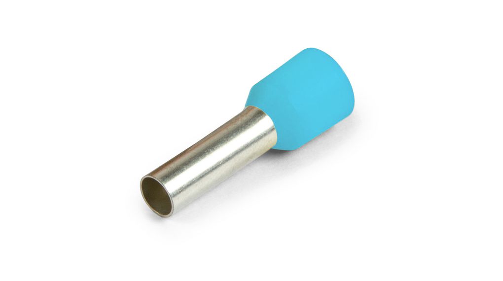 Bootlace Ferrule 0.25mm² Light Blue 11mm Pack of 100 pieces