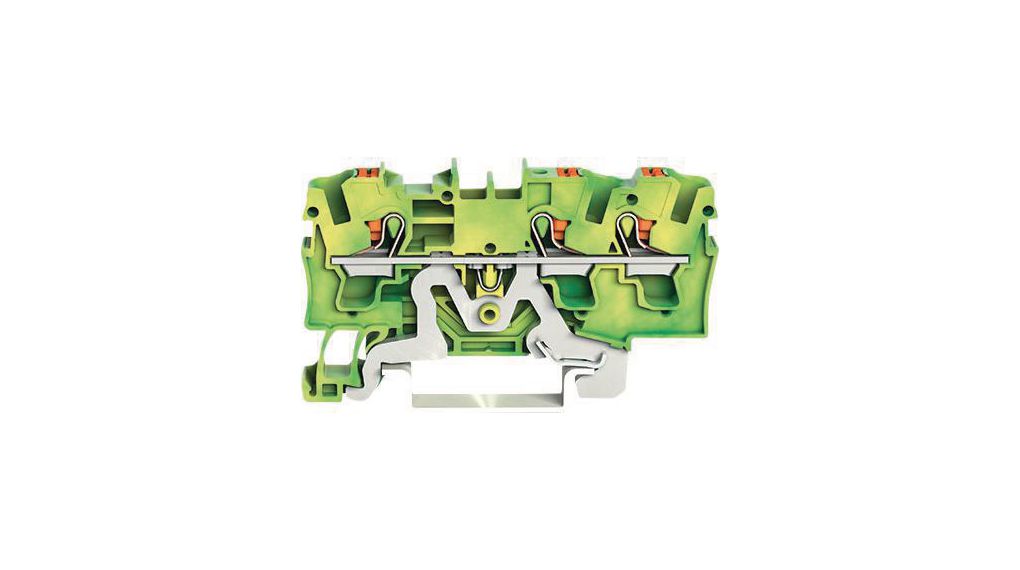 Ground Terminal, Cage Clamp, 3 Poles, 800V, 0.5 ... 6mm², Green / Yellow