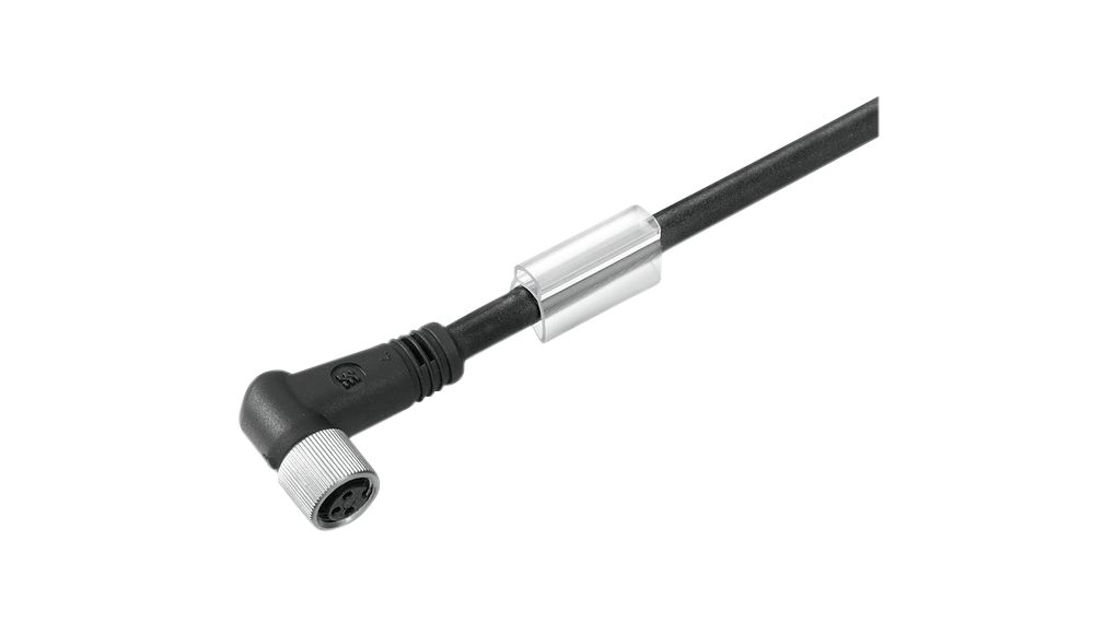 Cordset, M8 Socket - Bare End, 3 Conductors, 5m, IP68 / IP67 / IP66 / IP65, Black