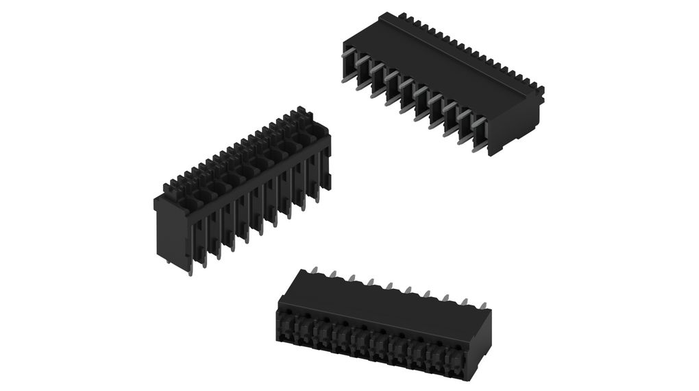 PCB Terminal Block for Reflow Soldering, 3.5mm Pitch, Straight, Push-In, 10 Poles