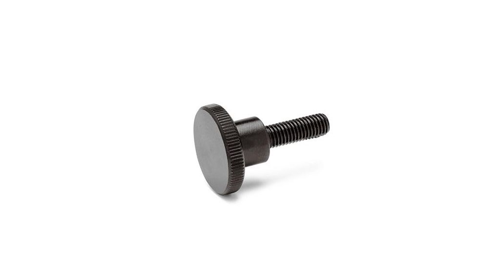 Ganter GN.29727 Black Stainless Steel Knurled Clamping Knob, M6, Threaded Stud, Zwart, 10 ST
