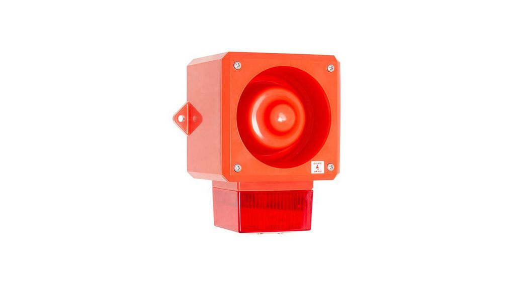 YL50 Series Red Beacon-Sounder Combination, IP66115 VWall112 dB Rot 115V IP66