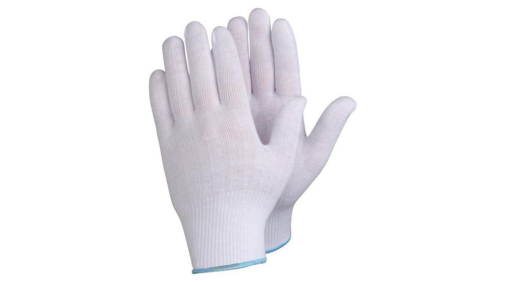 Tegera TEGERA White Cotton Abrasion Resistant Work Gloves, Size 8, 12 ST