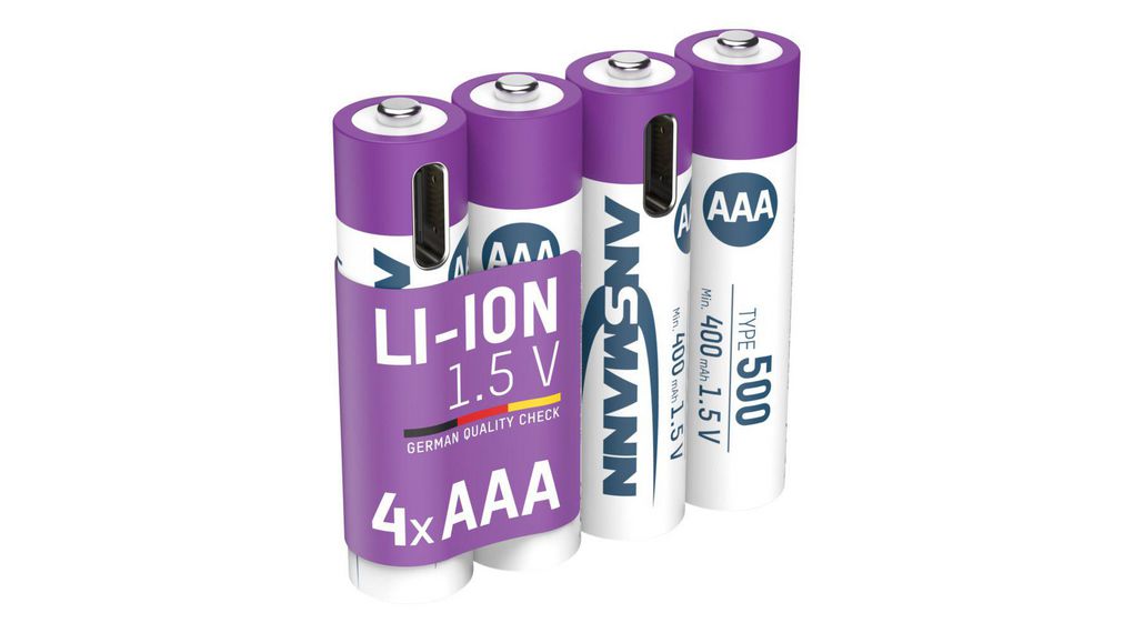Ansmann Ansmann Li-Ion Lithium-Ion AAA Battery, 500mAh, 1.5V