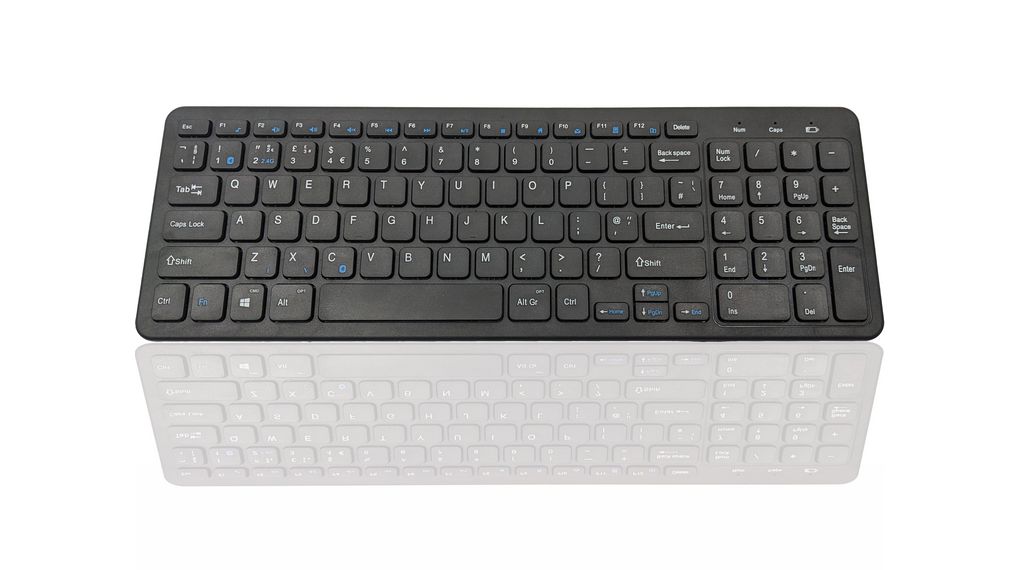 Ceratech KYB-BIO960-BTBK Wireless Bluetooth Compact Keyboard, QWERTY (UK), Black