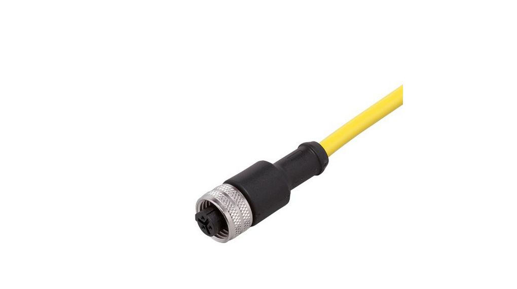 ifm electronic Female 1 way 1/2 In Circular to Unterminated Unterminated Actuator/Sensor Cable, 10 m, Droit Conducteurs, 10m, IP67, Jaune