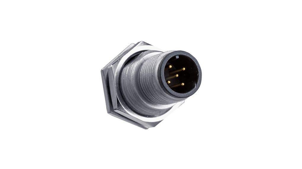 Amphenol Industrial Straight Connector5M12Male Poles Poles