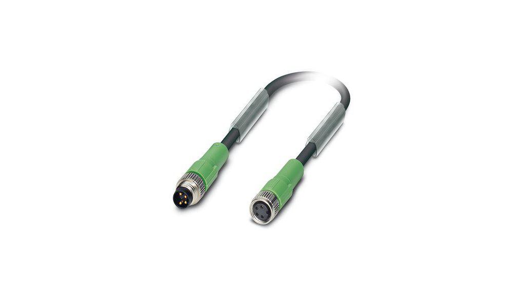 Phoenix Contact Straight Male 4 way M8 to Straight Female 4 way M8 Sensor Actuator Cable, 0.6m Ledare