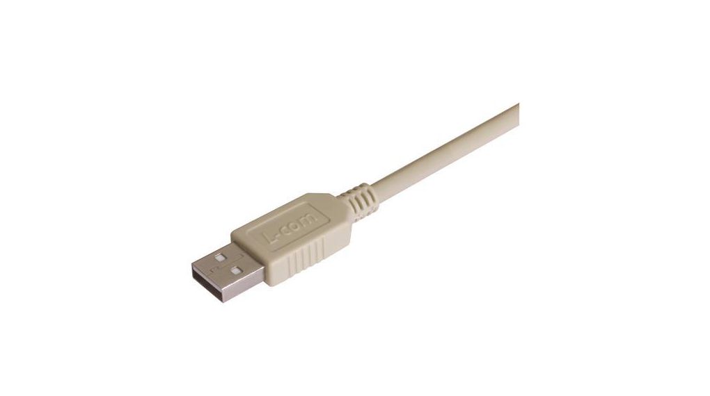 USB 2.0, Male Plug to Male, 4 m, 4m, USB 2.0, Gris clair