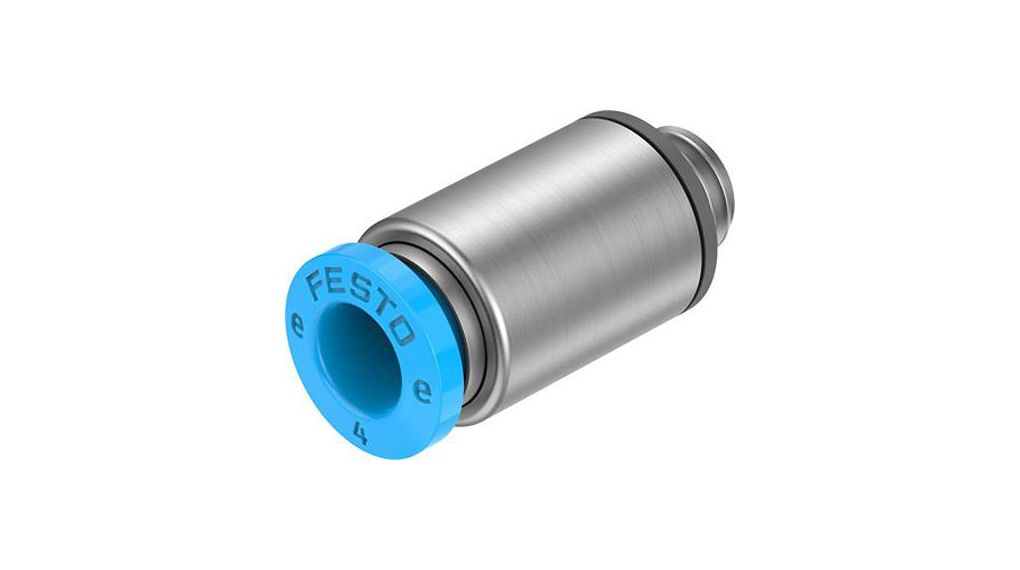 Festo NPQE-DK Series Push-in Fitting, M5 to Push In 4 mm, Threaded Connection Style, NPQE-DK-M5-Q4-F1A-P10