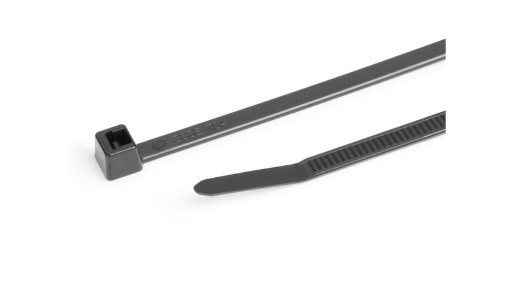 Cable Tie, Inside Serrated, 200 mm x 4.6 mm, Black Polyamide 200 x 4.6mm, 225N