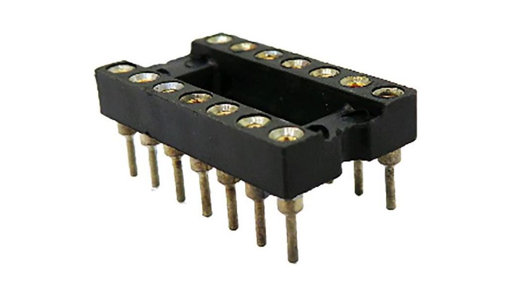 2.54mm Pitch 14 Way, Through Hole Turned Pin IC Dip Socket, 3A