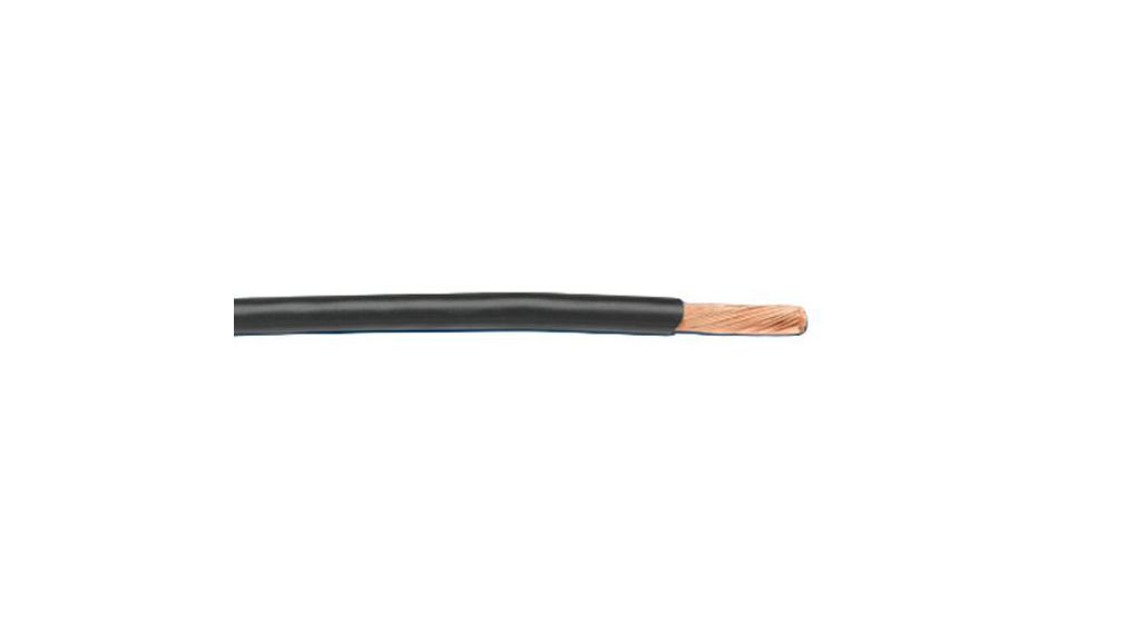 Schaltdraht PTFE 0.14mm² Kupfer, versilbert Schwarz 305m