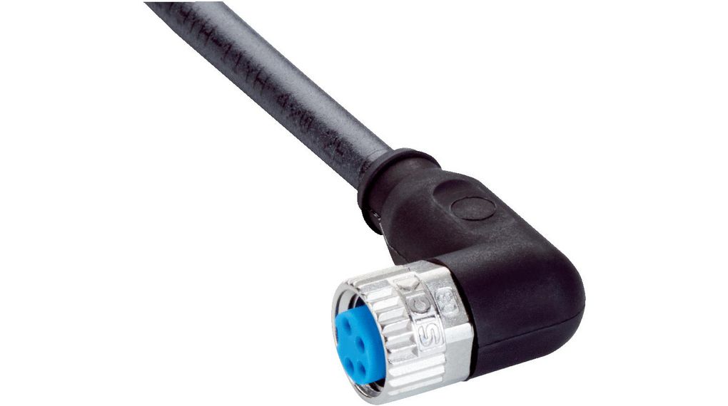 SICK Right Angle Female 4 way M8 to Connector & Cable, 10m Ledare
