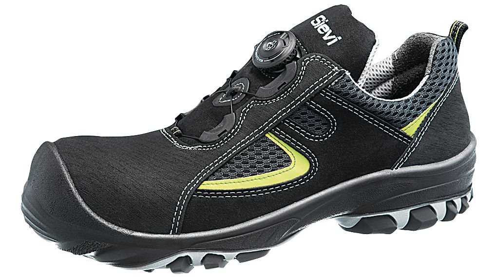 Safety Shoes, 43, Black / Yellow, Pair (2 pieces)