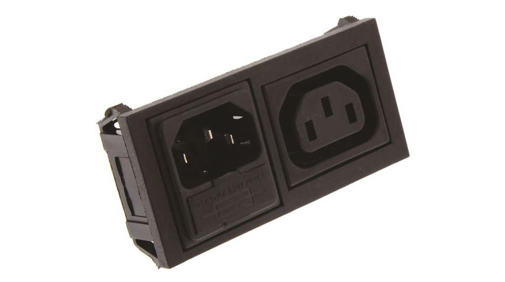 IEC-Stecker/-buchse mit Sicherung, Eingang / Ausgang, C14, F-Typ, 250V, 1-polig - unbeleuchtet