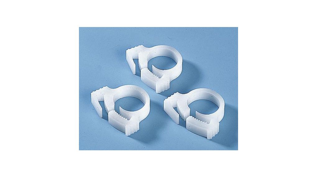 Hose Clip, Polyacetal (POM), White, 12.3mm,