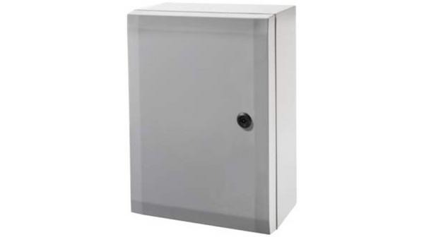 Cabinet, PC - Grey cover, 1-point locking, hinges on the long side, 200 x 300 x 150 mm