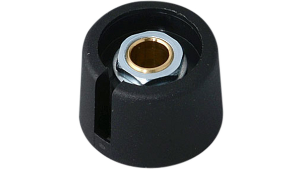 Drehknopf mit Aussparung 23mm Schwarz Kunststoff Ohne Markierungslinie Drehpotentiometer