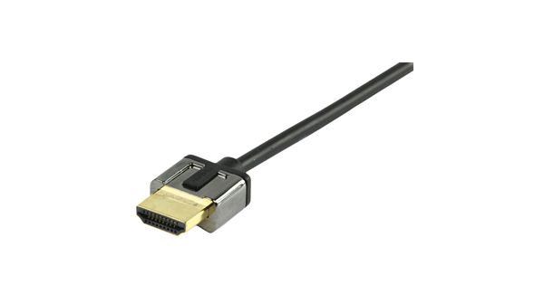 HDMI cable with Ethernet, ultraslim, HDMI Plug - HDMI Plug, 3840 x 2160, 1m