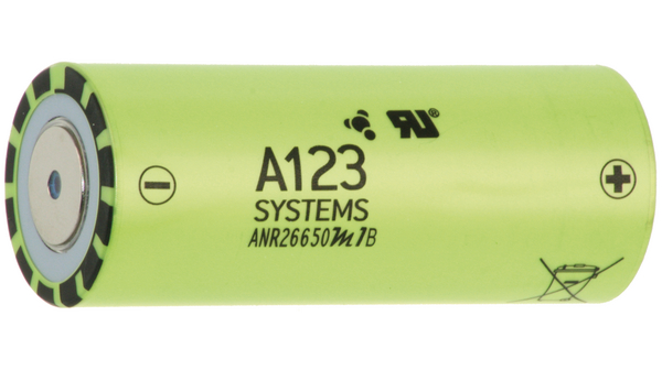 Rechargeable Battery, Li-Ion, 26650, 3.3V, 2.5Ah