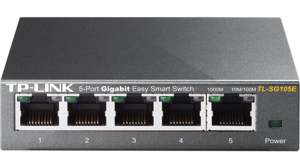 Ethernet-switch, RJ45-porte 5, 1Gbps, Ikke-styret