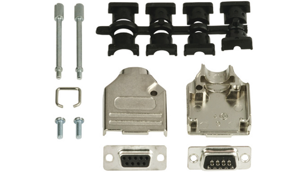 D-Sub Connector Kit, DE-9 Socket, Solder, SPCC