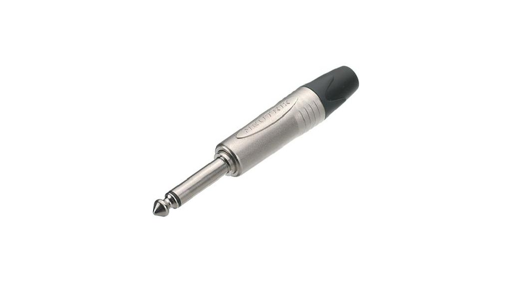Audio Connector, Plug, Straight, Mono, 6.35 mm, Poles - 2