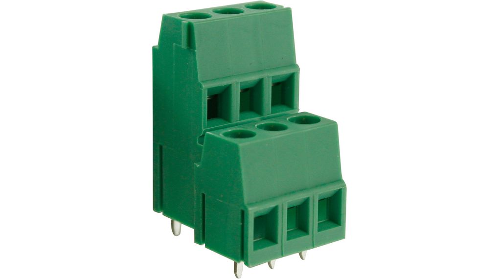 Wire-To-Board Terminal Block, THT, 5mm Pitch, Right Angle, Screw, Rising Clamp, 6 Poles