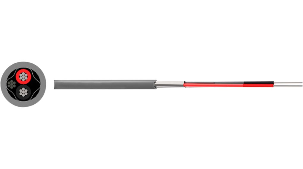 Vícepárový kabel LSF 1x2x0.2mm² Pocínovaná měď Šedá 100m