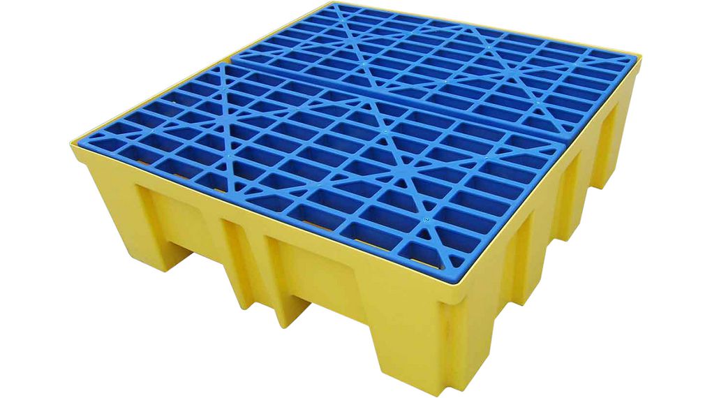 Spill Containment Pallet, 1t, 510l, Blue / Yellow