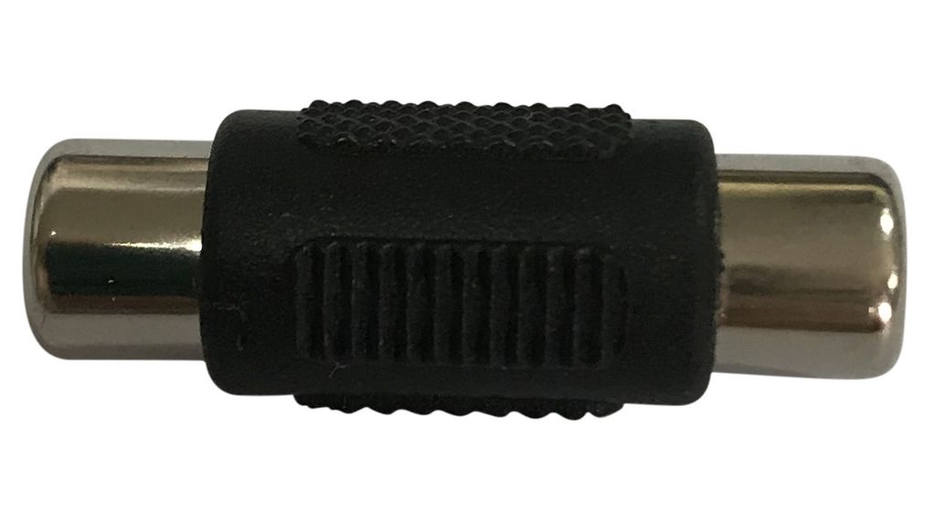 RCA Cinch Adapter, RCA, RCA Socket - RCA Socket, Polyethylene (PE), Black
