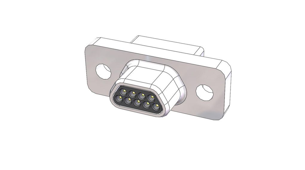 Konektor Micro-D, plášť s povrchovou úpravou - kadmium, Zásuvka, Micro-D 51P, Pájecí žlábek