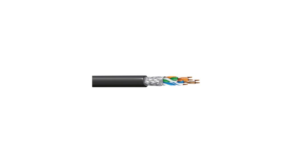 Kabel LAN Datatuff Polyuretan (PUR) CAT5e 4x2x0.14mm² SF/TP Černá 305m