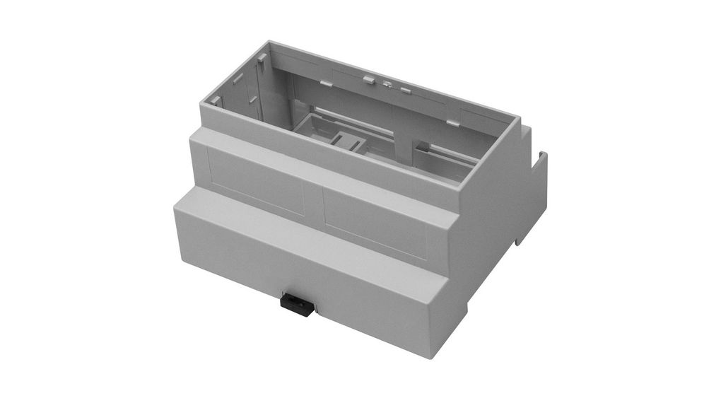 DIN Rail Module Box Size 6 Open Top One Side Open CNMB 90x106x58mm Light Grey Polycarbonate IP20