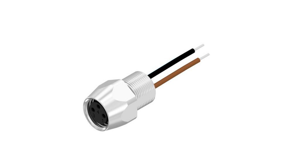 Ronde connectoren, M8, Aansluiting, Recht, Polen - 3, Paneelmontage