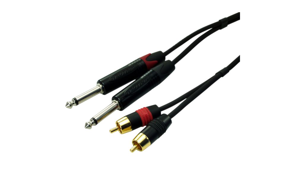 Audio Cable, Stereo, 2x RCA Plug - 2x 3.5 mm Jack Plug, 1.5m