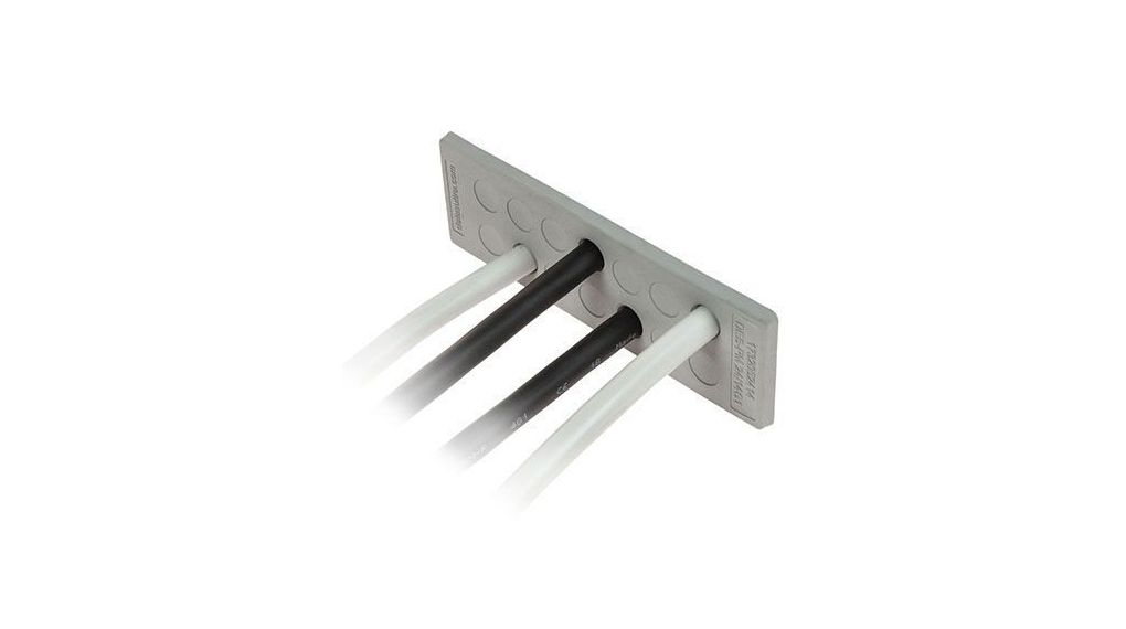 Self-Sealing Cable Entry Plate, Cable Entries 18, 6.5 ... 16.1mm, TPE